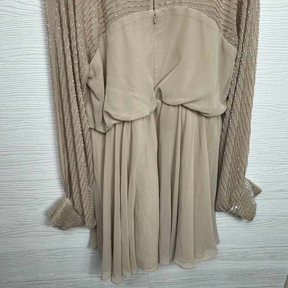 ASOS DESIGN linear yolk embellished mini dress - Picture 9 of 10